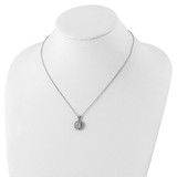 Cheryl M Sterling Silver Rhodium-plated Brilliant-cut and Emerald-cut CZ Halo 18 Inch Necklace