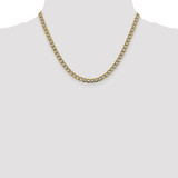 14K 18 inch 5.2mm Semi-Solid with Rhodium Pav‚ Curb with Lobster Clasp Chain