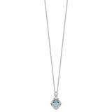 Cheryl M Sterling Silver Rhodium-plated Brilliant-cut Blue Glass and White CZ 18 Inch Necklace