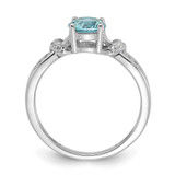 Cheryl M Sterling Silver Rhodium-plated Brilliant-cut Blue Glass and White CZ Ring - QC-738D6444-8112