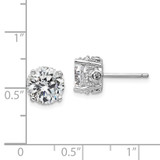 Cheryl M Sterling Silver Rhodium-plated Brilliant-cut CZ 8mm Stud Post Earrings - QC-476EE53F-9523
