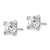 Cheryl M Sterling Silver Rhodium-plated Brilliant-cut CZ 8mm Stud Post Earrings - QC-8F916E47-8010