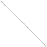 Cheryl M Sterling Silver Rhodium-plated Brilliant-cut CZ Bar 9.5 Inch Anklet with 1 Inch Extender