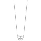 Cheryl M Sterling Silver Rhodium-plated Brilliant-cut CZ Butterfly 18 Inch Necklace with 2 Inch Extender