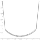 Cheryl M Sterling Silver Rhodium-plated Brilliant-cut CZ Curved Bar 18 Inch Necklace