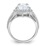 Cheryl M Sterling Silver Rhodium-plated Brilliant-cut CZ Fancy Teardrop Ring - QC-0CECFEEB-1659