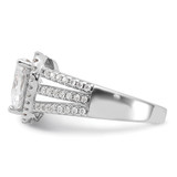 Cheryl M Sterling Silver Rhodium-plated Brilliant-cut CZ Halo Heart Ring - QC-1994C591-3069