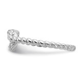 Cheryl M Sterling Silver Rhodium-plated Brilliant-cut CZ Knot Ring - QC-95FA6C79-8118