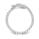 Cheryl M Sterling Silver Rhodium-plated Brilliant-cut CZ Knot Ring - QC-FF323B36-5588
