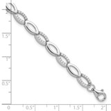 Cheryl M Sterling Silver Rhodium-plated Brilliant-cut CZ Marquise Shaped Link 7 Inch Bracelet with 1 Inch Extender