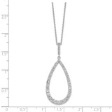 Cheryl M Sterling Silver Rhodium-plated Brilliant-cut CZ Open Pear Shape 18 Inch Necklace