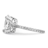 Cheryl M Sterling Silver Rhodium-plated Brilliant-cut CZ Oval Center with Side Stones Ring - QC-E4E09DD3-3233
