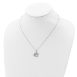 Cheryl M Sterling Silver Rhodium-plated Brilliant-cut CZ Paw 18.25 Inch Necklace