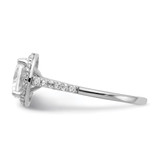 Cheryl M Sterling Silver Rhodium-plated Brilliant-cut CZ Round Halo with Side Stones Ring - QC-9DDD2AF3-2889