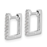 Cheryl M Sterling Silver Rhodium-plated Brilliant-cut CZ Square Hinged Post Hoop Earrings