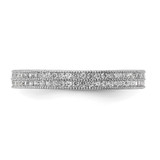 Cheryl M Sterling Silver Rhodium-plated Brilliant-cut CZ Two Row Eternity Ring - QC-8FB54336-7627