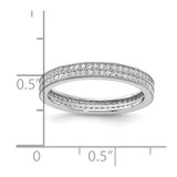 Cheryl M Sterling Silver Rhodium-plated Brilliant-cut CZ Two Row Eternity Ring - QC-E77E6093-3527