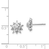 Cheryl M Sterling Silver Rhodium-plated Brilliant-cut Marquise-cut and Baguette-cut CZ Post Earrings