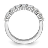 Cheryl M Sterling Silver Rhodium-plated Brilliant-cut Oval CZ 9-Stone Ring - QC-12A84591-3734