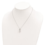 Cheryl M Sterling Silver Rhodium-plated Brilliant-cut Pear CZ Pendant 18 Inch Necklace