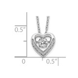 Cheryl M Sterling Silver Rhodium-plated Brilliant-cut Vibrant CZ Heart 18 Inch Necklace