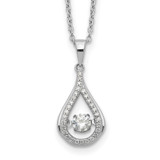 Cheryl M Sterling Silver Rhodium-plated Brilliant-cut Vibrant CZ Teardrop 18 Inch Necklace - QC-C6ED95C5-6684