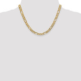 14K 18 inch 6mm Concave Open Figaro with Lobster Clasp Chain