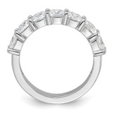 Cheryl M Sterling Silver Rhodium-plated Cushion-cut CZ 7 Stone Ring - QC-9267964E-6223