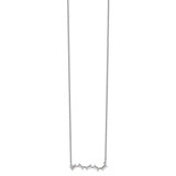 Cheryl M Sterling Silver Rhodium-plated Emerald-cut CZ Bar 18 Inch Necklace