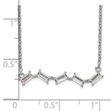 Cheryl M Sterling Silver Rhodium-plated Emerald-cut CZ Bar 18 Inch Necklace