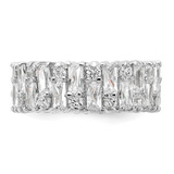 Cheryl M Sterling Silver Rhodium-plated Fancy Baguette-cut and Brilliant-cut CZ Ring - QC-528EFE49-2798
