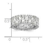 Cheryl M Sterling Silver Rhodium-plated Fancy Baguette-cut and Brilliant-cut CZ Ring - QC-9938FA2A-8176
