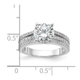 Cheryl M Sterling Silver Rhodium-plated Fancy Brilliant-cut Round CZ Center Stone Ring - QC-DCC65DD7-3869