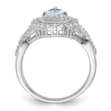 Cheryl M Sterling Silver Rhodium-plated Fancy Brilliant-cut Teardrop CZ Ring - QC-2E5C82F9-8174
