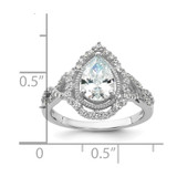 Cheryl M Sterling Silver Rhodium-plated Fancy Brilliant-cut Teardrop CZ Ring - QC-75FF87E7-9247