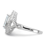 Cheryl M Sterling Silver Rhodium-plated Fancy Brilliant-cut Teardrop CZ Ring - QC-F8FA3DE9-1765