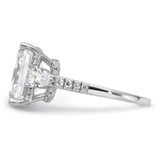 Cheryl M Sterling Silver Rhodium-plated Fancy Emerald-cut and Brilliant-cut CZ Ring - QC-ECA607A9-6289