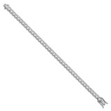 Cheryl M Sterling Silver Rhodium-plated Fancy Oval CZ Bracelet
