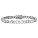 Cheryl M Sterling Silver Rhodium-plated Fancy Oval CZ Bracelet