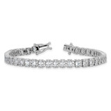 Cheryl M Sterling Silver Rhodium-plated Fancy Oval CZ Bracelet