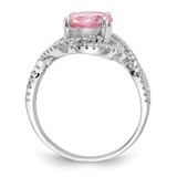 Cheryl M Sterling Silver Rhodium-plated Fancy Pink and White Brilliant-cut CZ Ring - QC-8E3CF097-1527