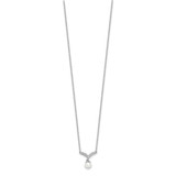 Cheryl M Sterling Silver Rhodium-plated Freshwater Cultured Pearl & Brilliant-cut CZ 18 Inch Necklace - QC-D0A18C42-2099