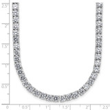Cheryl M Sterling Silver Rhodium-plated Polished 4.00mm CZ with Safety Clasp Tennis Necklace - QC-5CD94FB6-2847