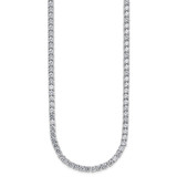 Cheryl M Sterling Silver Rhodium-plated Polished 4.00mm CZ with Safety Clasp Tennis Necklace - QC-95C7A63A-6968