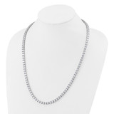Cheryl M Sterling Silver Rhodium-plated Polished 5.00mm CZ with Safety Clasp Tennis Necklace - QC-6BF0C9DD-2133