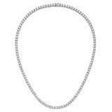Cheryl M Sterling Silver Rhodium-plated Polished 5.00mm CZ with Safety Clasp Tennis Necklace - QC-6BF0C9DD-2133