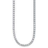 Cheryl M Sterling Silver Rhodium-plated Polished 5.00mm CZ with Safety Clasp Tennis Necklace - QC-E43C5C7B-4747