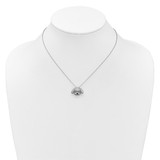 Cheryl M Sterling Silver Rhodium-plated Polished and Enameled Black and White CZ Dog 16 Inch with 2 Inch Extension Necklace - QC-82305866-8797