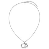 Cheryl M Sterling Silver Rhodium-plated Polished and Enameled CZ Hippopotamus 16 Inch with 2 Inch Extension Necklace