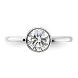 Cheryl M Sterling Silver Rhodium-plated Polished Bezel Set CZ Ring - QC-574B8393-4453